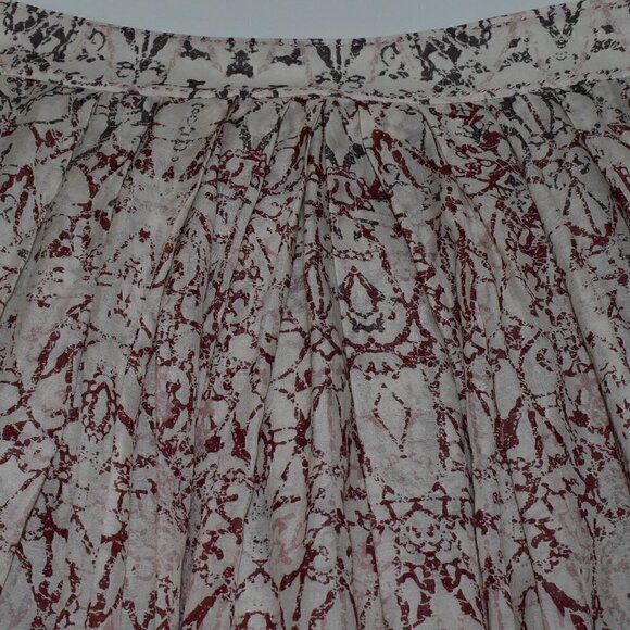 Elie Tahari Cotton Silk Blend Weighted Hem Print Skirt Size 4 - Picture 6 of 10